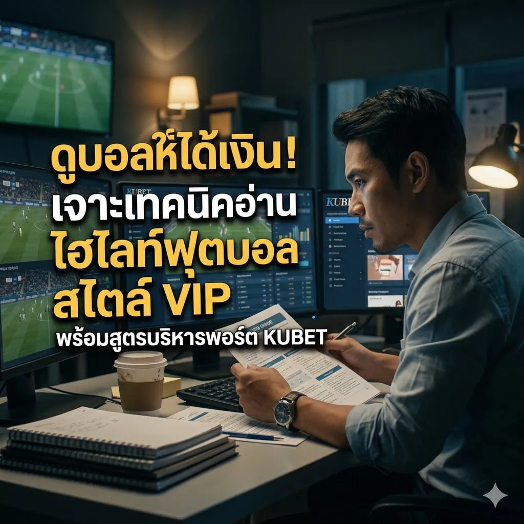 ดูบอลให้ได้เงิน! เจาะเทคนิคอ่าน ไฮไลท์ฟุตบอล สไตล์ VIP พร้อมสูตรบริหารพอร์ต KUBET