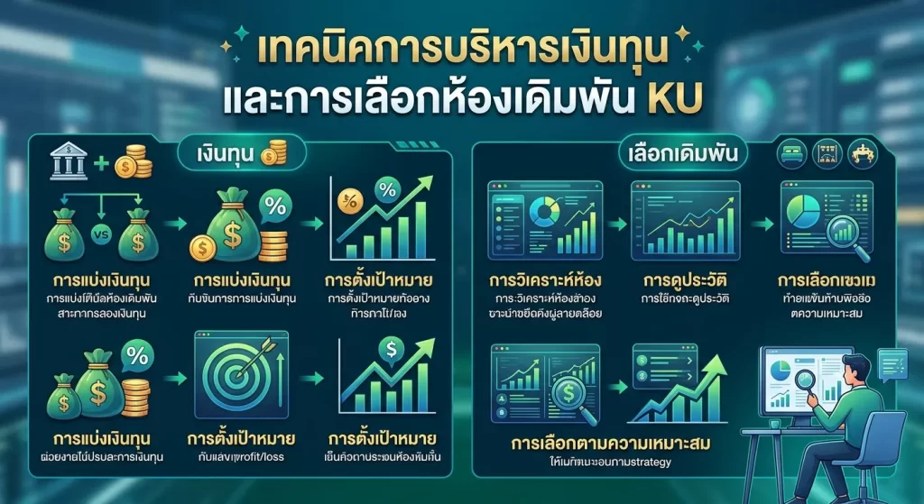 เทคนิคการบริหารเงินทุนและการเลือกห้องเดิมพัน KU